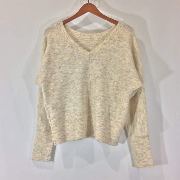 William Rast V-back Alpaca Blend Pom Pom Sweater - Picture 2 of 8